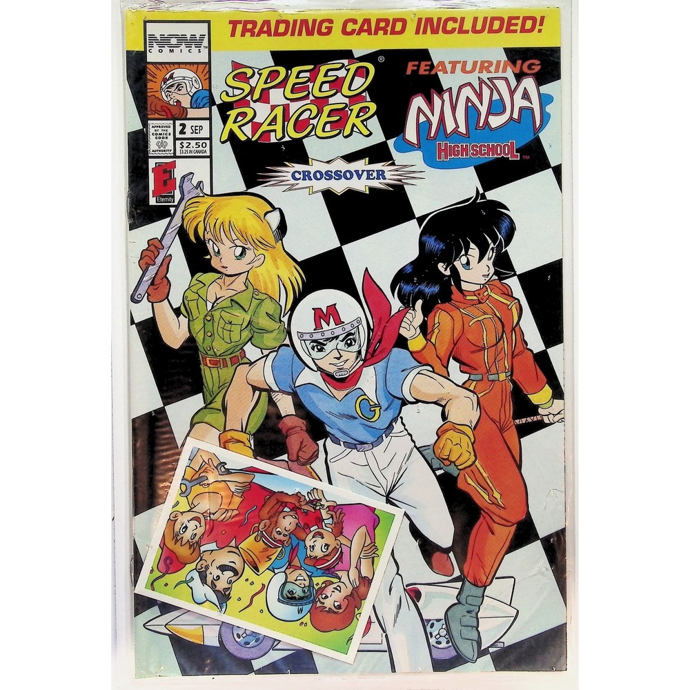 NOW Comics Comic Book Speed Racer #2 Ninja High School Crossover 1993 w/ Card